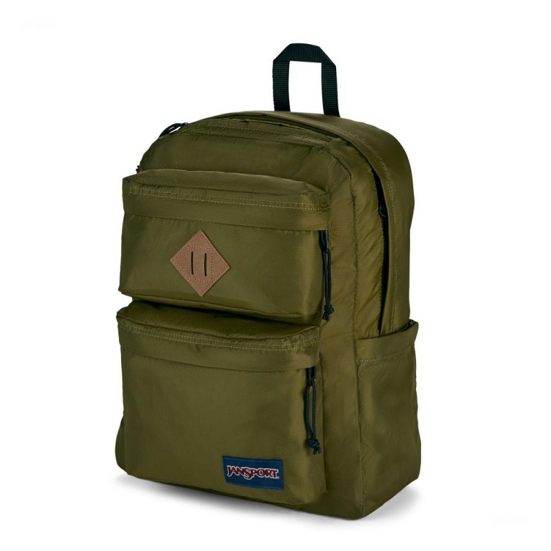 JanSport Double Break Laptop Rugzak Rugzakken Olijfgroen | ANLDF80759