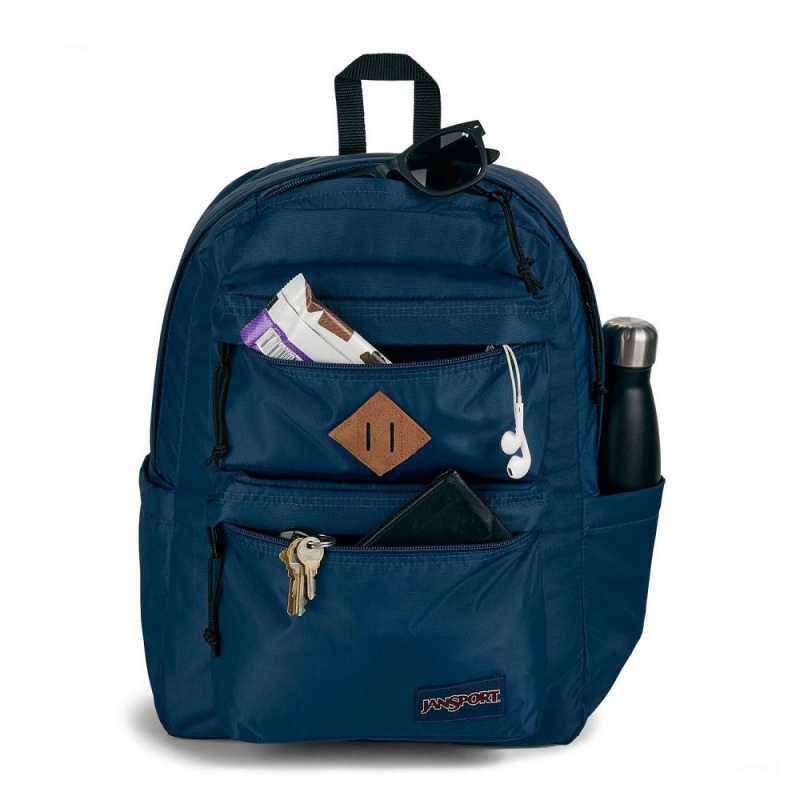 JanSport Double Break Schoolrugzakken Rugzakken Donkerblauw | GNLUC42464
