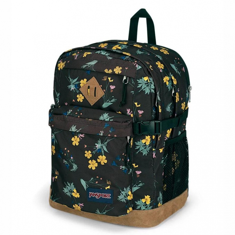 JanSport SUEDE CAMPUS Laptop Rugzak Rugzakken Zwart Geel | XNLBH80590