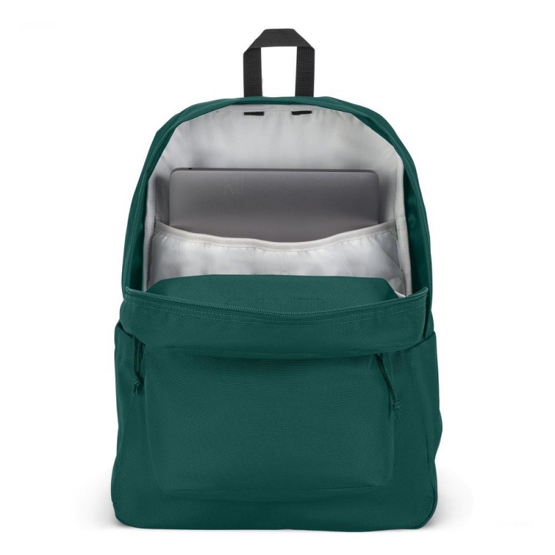 JanSport SuperBreak® Plus Laptop Rugzak Rugzakken Diepgroen | GNLEC46712